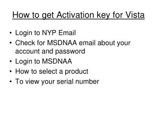 How to get Activation key for Vista