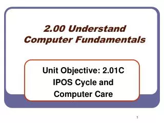 2.00 Understand Computer Fundamentals