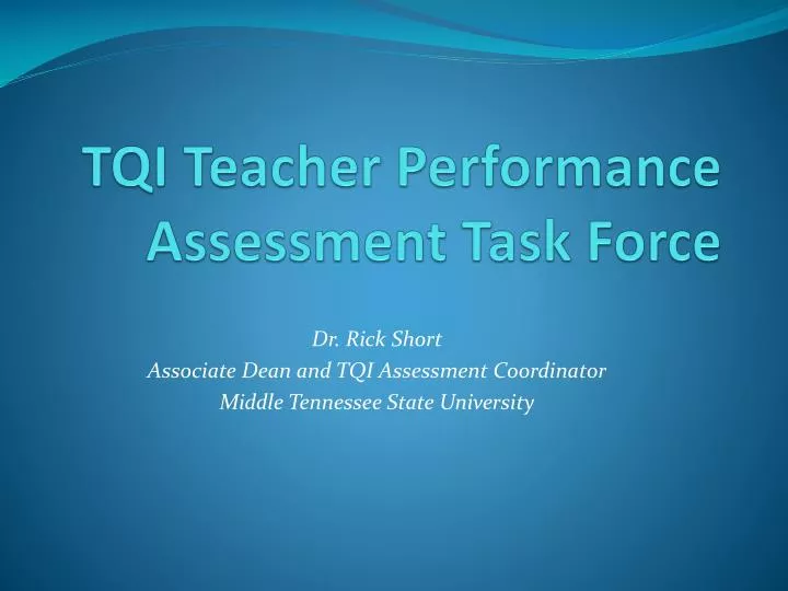 tqi teacher performance assessment task force
