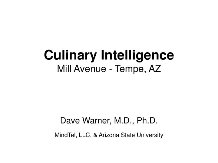 culinary intelligence mill avenue tempe az