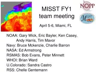 MISST FY1 team meeting