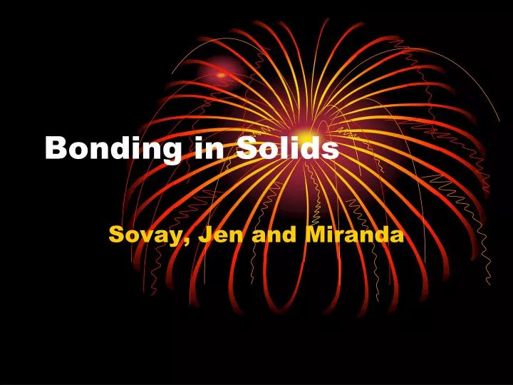 bonding in solids