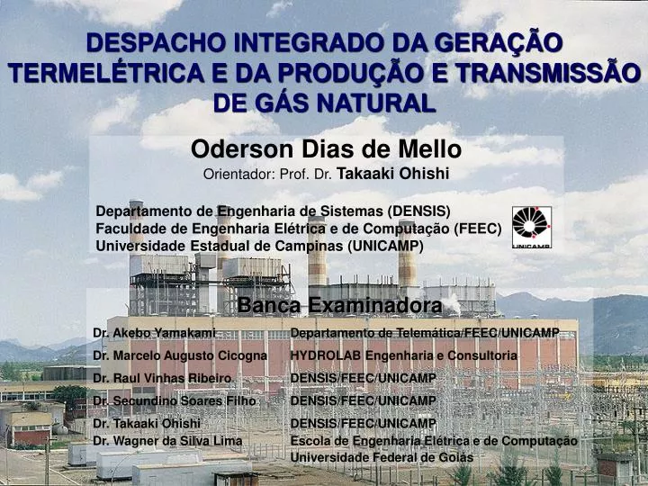 despacho integrado da gera o termel trica e da produ o e transmiss o de g s natural