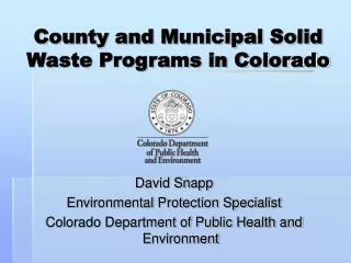 County and Municipal Solid Waste Programs in Colorado
