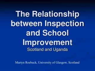 The Relationship between Inspection and School Improvement