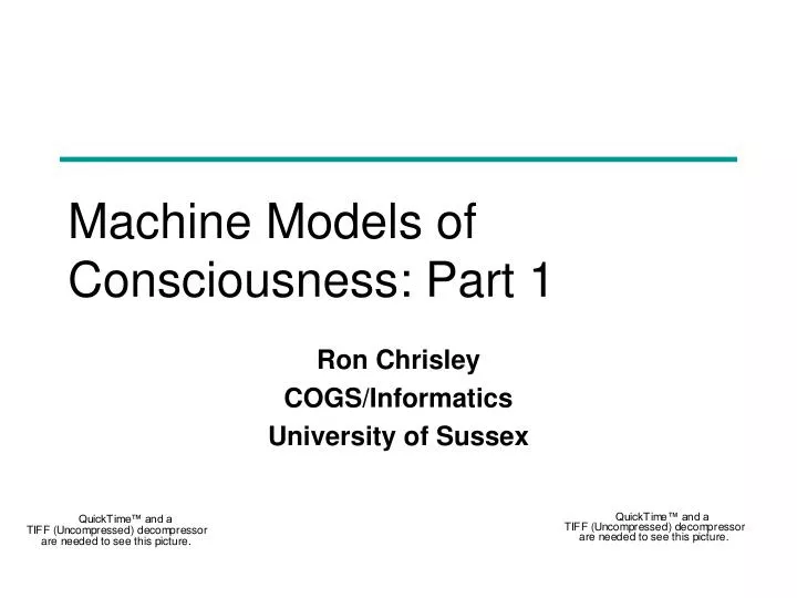 machine models of consciousness part 1