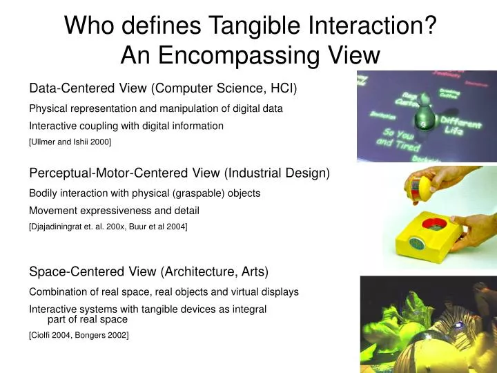 who defines tangible interaction an encompassing view