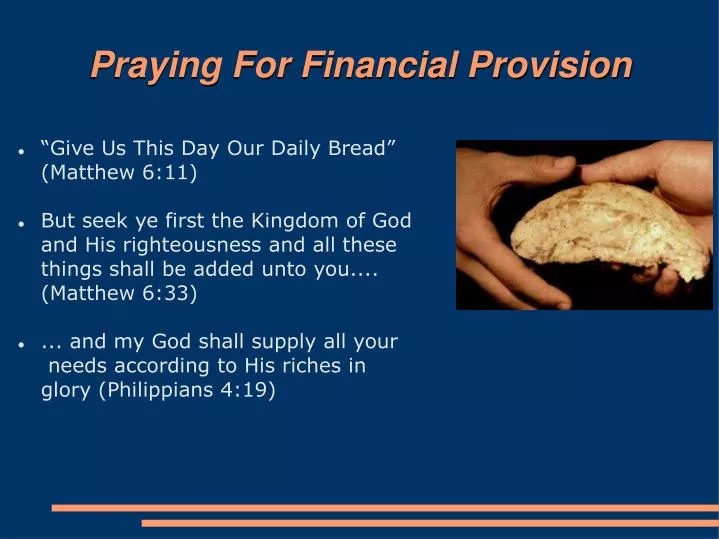 praying for financial provision