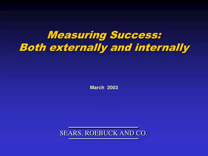 measuring success both externally and internally