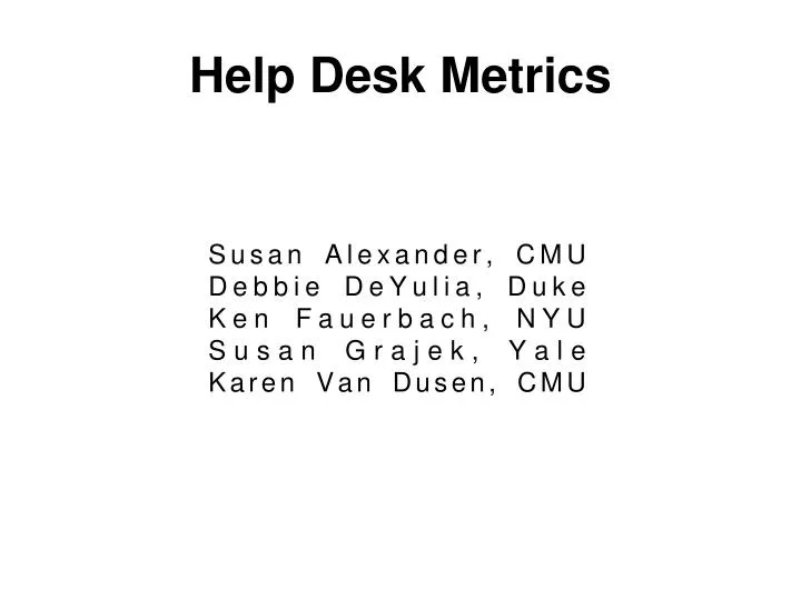 help desk metrics