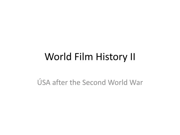 world film history ii