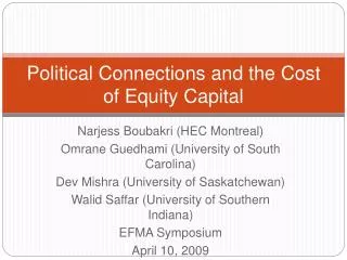 Political Connections and the Cost of Equity Capital
