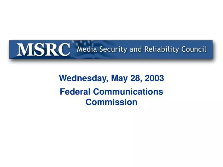 wednesday may 28 2003 federal communications commission