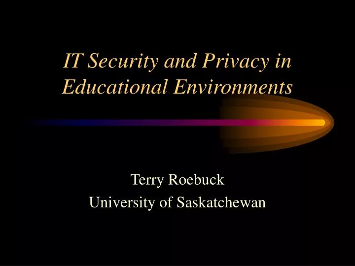 it security and privacy in educational environments
