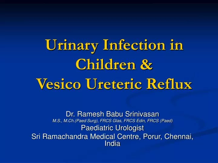 urinary infection in children vesico ureteric reflux