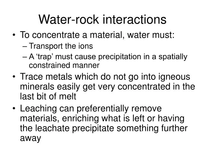 water rock interactions