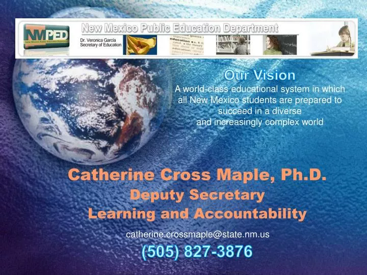 catherine cross maple ph d deputy secretary learning and accountability