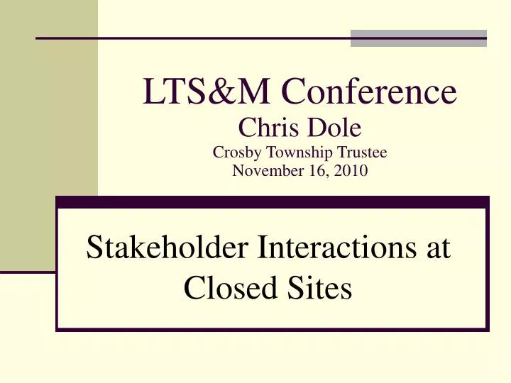 lts m conference chris dole crosby township trustee november 16 2010
