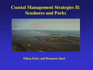 Coastal Management Strategies II: Seashores and Parks