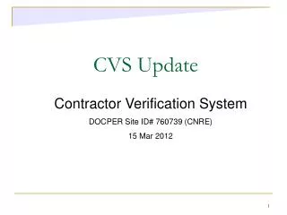 CVS Update