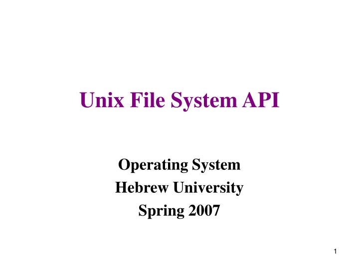 unix file system api