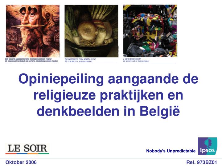 opiniepeiling aangaande de religieuze praktijken en denkbeelden in belgi