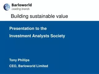 Building sustainable value