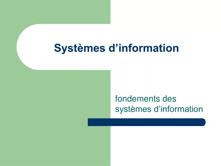 syst mes d information