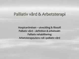 palliativ v rd arbetsterapi