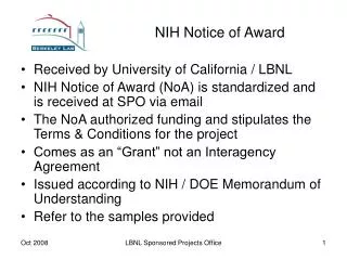 NIH Notice of Award