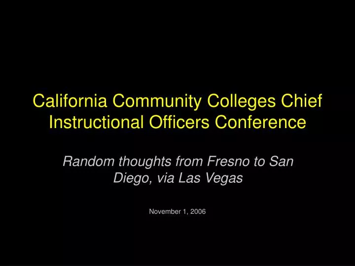 california community colleges chief instructional officers conference