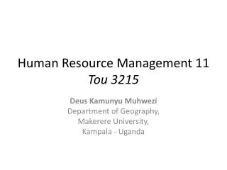 Human Resource Management 11 Tou 3215