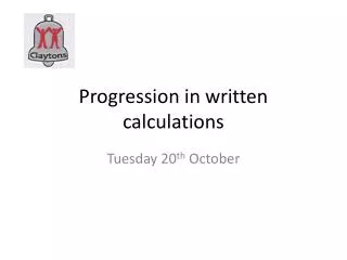 Progression in written calculations