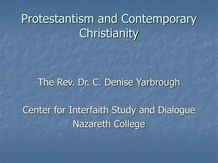 protestantism and contemporary christianity