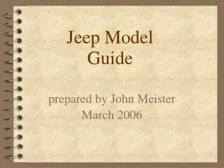 Jeep Model Guide