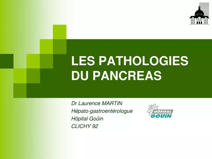 les pathologies du pancreas