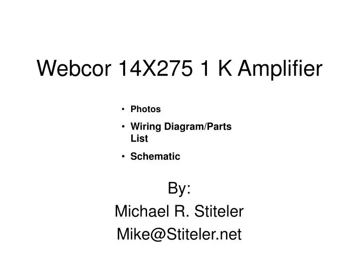 webcor 14x275 1 k amplifier