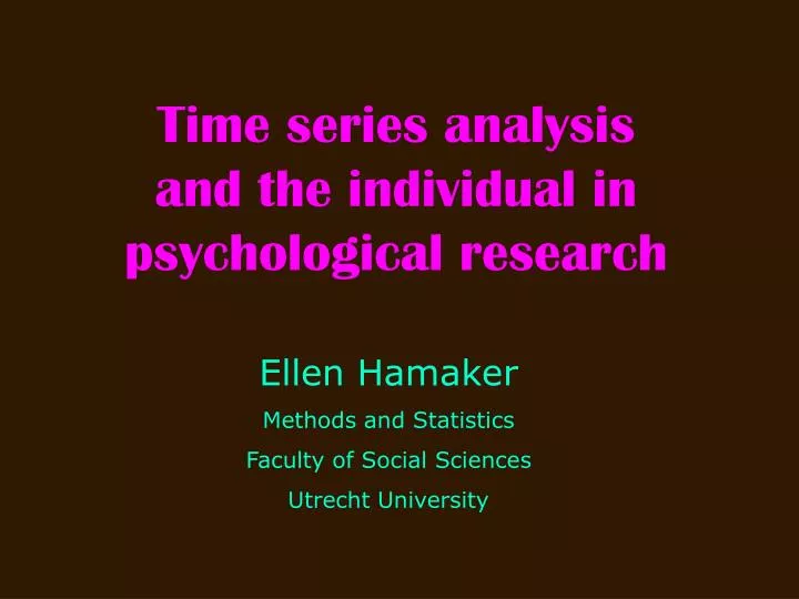 time series analysis and the individual in psychological research