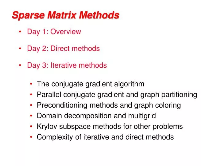 sparse matrix methods