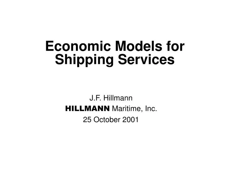 economic models for shipping services