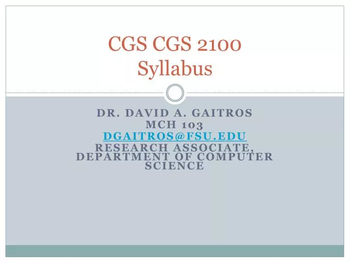 cgs cgs 2100 syllabus