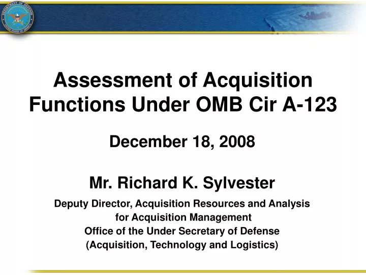 assessment of acquisition functions under omb cir a 123