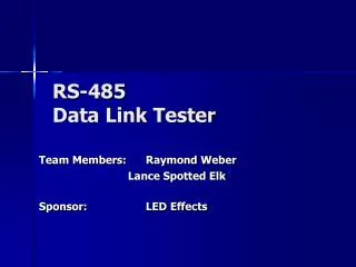 RS-485 Data Link Tester