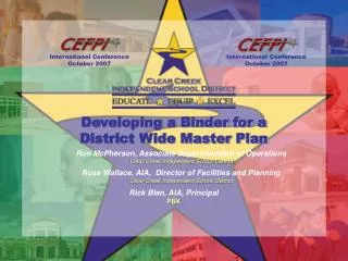 Developing a Binder for a District Wide Master Plan