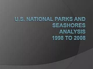 U.S. National Parks and Seashores Analysis 1998 to 2008