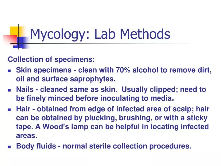 mycology lab methods