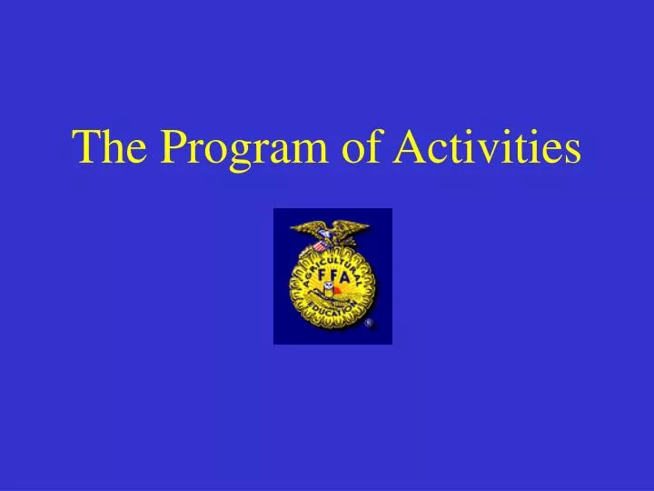 the program of activities
