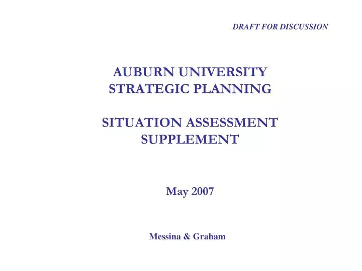 auburn university strategic planning situation assessment supplement may 2007