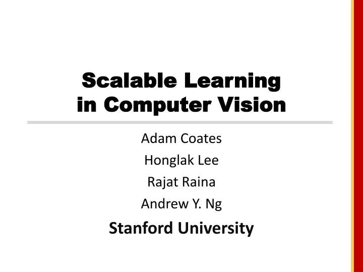 scalable learning in computer vision