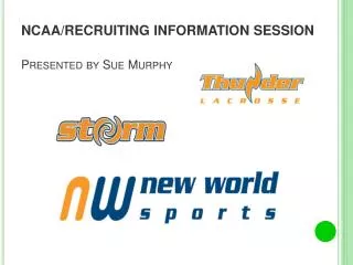 NCAA/RECRUITING INFORMATION SESSION Presented by Sue Murphy